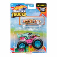 Hot Wheels Monster Trucks 1:64 Scale Zombie Wrex, Includes Hot Wheels Die Cast Car Perspective: Main