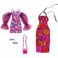 Barbie Clothes Fashion and Accessory 2-Pack Dolls 2 Dressy Floral-Themed Outfits with Styli