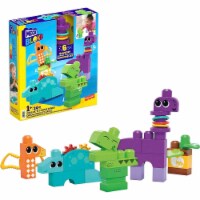 Mega BLOKS Fisher Price Sensory Building Toy, Squeak N Chomp Dinos with 24 Pieces, T-Rex