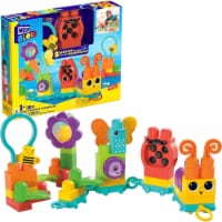 MEGA BLOKS Fisher Price 24 Piece Sensory Building Blocks Toy, Move N Groove Caterpillar Train