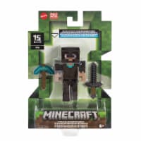 Mattel Minecraft Craft-A-Block Steve In Netherite Armor Figure Perspective: Main