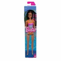 Mattel Barbie® Brunette Tropical Pink and Orange Swimsuit Beach Doll Perspective: Main