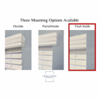 Cordless Faux Wood Blind White 36 W x 48 H, Flush Inside Mount (No valance returns)