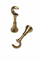 Linen Avenue Single Rod Decorative Bracket Round, 2 Pack Brass