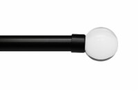 Linen Avenue Clear Acrylic Single Window Curtain Rod Set, 28 to 48-Inch, Matte Black
