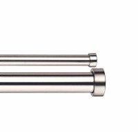 Linen Avenue End Cap Double Window Curtain Rod Set, 28 to 48-Inch, Polished Nickel