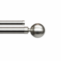 Linen Avenue Ball Double Window Curtain Rod Set, 28 to 48-Inch, Polished Nickel