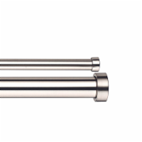 Linen Avenue End Cap Double Window Curtain Rod Set, 48 to 86-Inch, Polished Nickel