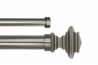 Linen Avenue Metal Square Double Window Curtain Rod Set, 66 to 120-Inch, Polished Nickel