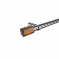 Linen Avenue Wood Cylinder Single Window Curtain Rod Set, 28 to 48-Inch, Antique Silver