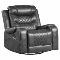 Lexicon Putnam Traditional Microfiber Swivel Glider Reclining Chair in Gray