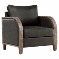 Lexicon Foster 31.5  Polished Microfiber Accent Chair in Dark Gray