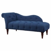 Lexicon Blue Hill 66 Traditional Textured Fabric Chaise in Blue