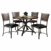 Lexicon Fideo 5-Piece Transitional Wood Dining Set in Burnished/Black