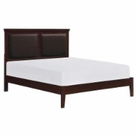 Lexicon Seabright Traditional Wood and Faux Leather Eastern King Bed in Cherry