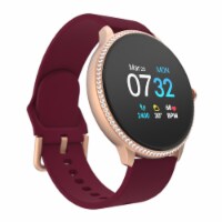 iTouch Sport Special Edition Smartwatch: Rose Gold Crystal Case with Merlot Strap