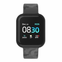 iTouch Air 3 Smartwatch: Black Case with Grey Camo Strap 44mm