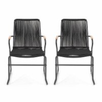 Luca Modern Outdoor Rope Weave Club Chair (Set of 2)
