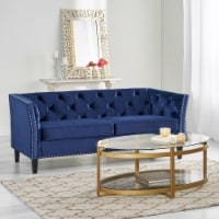 Alessio Contemporary Tufted Velvet 3 Seater Sofa midnight blue