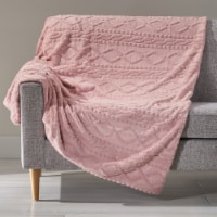 Alric Faux Fur Throw Blanket pink