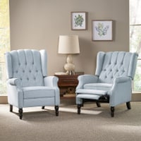 Elizabeth Contemporary Tufted Fabric Recliner (Set of 2) light sky