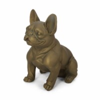 Rilo Outdoor French Bulldog Garden Statue rustic gold