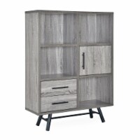 Bokchito Modern Industrial 6 Shelf Multi-Functional Cabinet brown oak/matte black