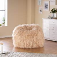 Dundas Modern Glam 3 Foot Faux Fur Bean Bag pastel pink