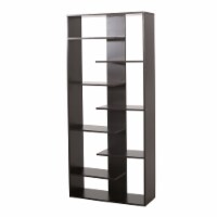 Jakin Modern Geometric High Shelf Bookcase dark grey
