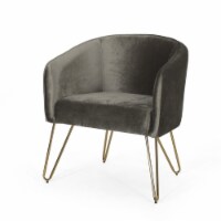Paul Modern Glam Velvet Club Chair with Hairpin Legs gold/grey