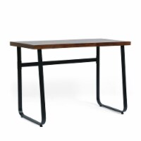 Vess Modern Industrial Handcrafted Mango Wood Desk, Walnut and Black