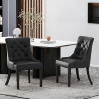 Maggie Upholstered Dining Chairs (Set of 2) midnight black/dark brown