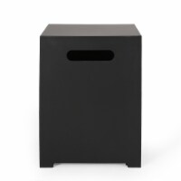 Jasmine Outdoor Iron Tank Holder Side Table dark gray