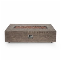 Hearth Outdoor 50,000 BTU Rectangular Fire Pit (No Tank Holder) brown wood pattern iron