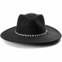 Collection 18 Trim FElt Panama Hat - Black Perspective: Main