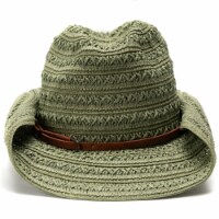 Collection 18 Open Weave Cowgirl Hat - Green Perspective: Main