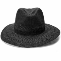 Collection 18 Textured Knit Panama Hat - Black Perspective: Main