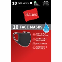 Hanes® Anti-Microbial Black Cotton Face Masks Perspective: Main