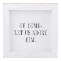 CB Gift 212406 6 in Square Let Us Adore Him Petite Word Board