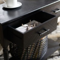 SAFAVIEH Peyton 2-Drawer Console Table Black