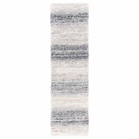SAFAVIEH Fontana Shag Collection FNT852A Ivory / Grey Rug 2' 3  x 8'