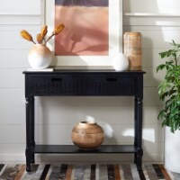 SAFAVIEH Landers 2-Drawer Console Table Black