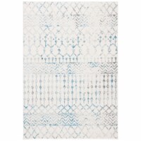 SAFAVIEH Tulum Collection TUL270B Ivory / Turquoise Rug 6 X 9