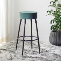 SAFAVIEH Bohden Round Counter Stool Malachite Green /Black