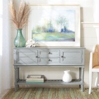 SAFAVIEH Tate 2-Drawer 2-Door Console Table Distressed /Grey