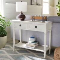 SAFAVIEH Allura 2-Drawer Console Table Distressed / White