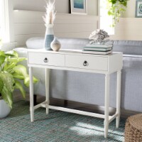 SAFAVIEH Aliyah 2-Drawer Console Table Distressed White