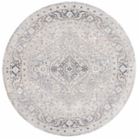 SAFAVIEH Dream Collection DRM411F Grey / Ivory Rug 6' 7 round