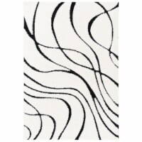 SAFAVIEH Florida Shag SG471-1290 Ivory / Black Rug 2' 3  x 5'