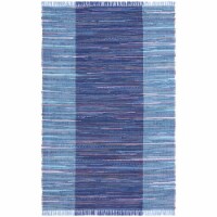 SAFAVIEH Rag Rug RAR122N Handwoven Navy / Blue Rug 4' x 6'